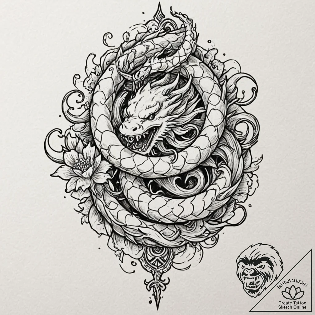 Kraken clutching ancient anchor, ink illustra... - tattoo sketch (№1752299143_0, 12.07.2025 05:45) — tattoovalue.net