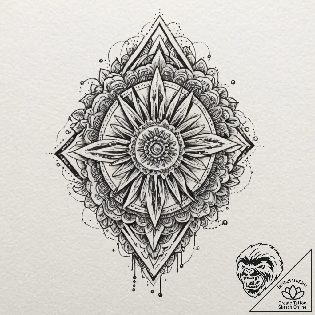 Zircon blade beneath spectral rift, artistic... - tattoo sketch (№1752299228_0, 12.07.2025 05:47) — tattoovalue.net