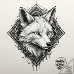 Cybernetic fox with glowing optic nerves, ink… – tattoo sketch (№1752300486_0, 12.07.2025 06:08) — tattoovalue.net