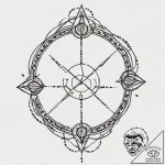 Ethereal chain holding sigil, tattoo drawing… – tattoo sketch (№1752300654_0, 12.07.2025 06:10) — tattoovalue.net