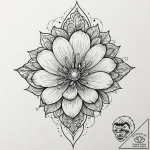 Flower, tattoo flash sheet design, black and… – tattoo sketch (№1752300990_0, 12.07.2025 06:16) — tattoovalue.net