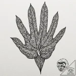 Palm, tattoo drawing outline, highly detailed… – tattoo sketch (№1752301412_0, 12.07.2025 06:23) — tattoovalue.net
