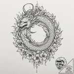 Hidden relic beneath celestial bloom, tattoo… – tattoo sketch (№1752301750_0, 12.07.2025 06:29) — tattoovalue.net
