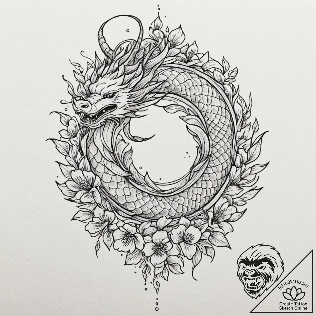 Hidden relic beneath celestial bloom, tattoo... - tattoo sketch (№1752301750_0, 12.07.2025 06:29) — tattoovalue.net