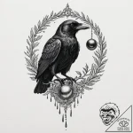 Claw of a raven holding a single, black pearl… – tattoo sketch (№1752302334_0, 12.07.2025 06:38) — tattoovalue.net