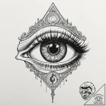 Eye of horus set within a mechanical iris, ar… – tattoo sketch (№1752302503_0, 12.07.2025 06:41) — tattoovalue.net