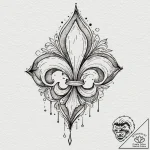 Fleur-de-lis, representing royalty, faith, an… – tattoo sketch (№1752303261_0, 12.07.2025 06:54) — tattoovalue.net