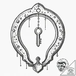 A key unlocking a galaxy in a keyhole – tattoo sketch (№1752303432_0, 12.07.2025 06:57) — tattoovalue.net