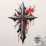 A templar knight’s cross, ink illustration fo… – tattoo sketch (№1752303765_0, 12.07.2025 07:02) — tattoovalue.net