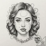 A whimsical bubble gum on nose, funny,, tatto… – tattoo sketch (№1752304099_0, 12.07.2025 07:08) — tattoovalue.net