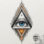 Pyramid eye watching from void, artistic tatt… – tattoo sketch (№1752304267_0, 12.07.2025 07:11) — tattoovalue.net