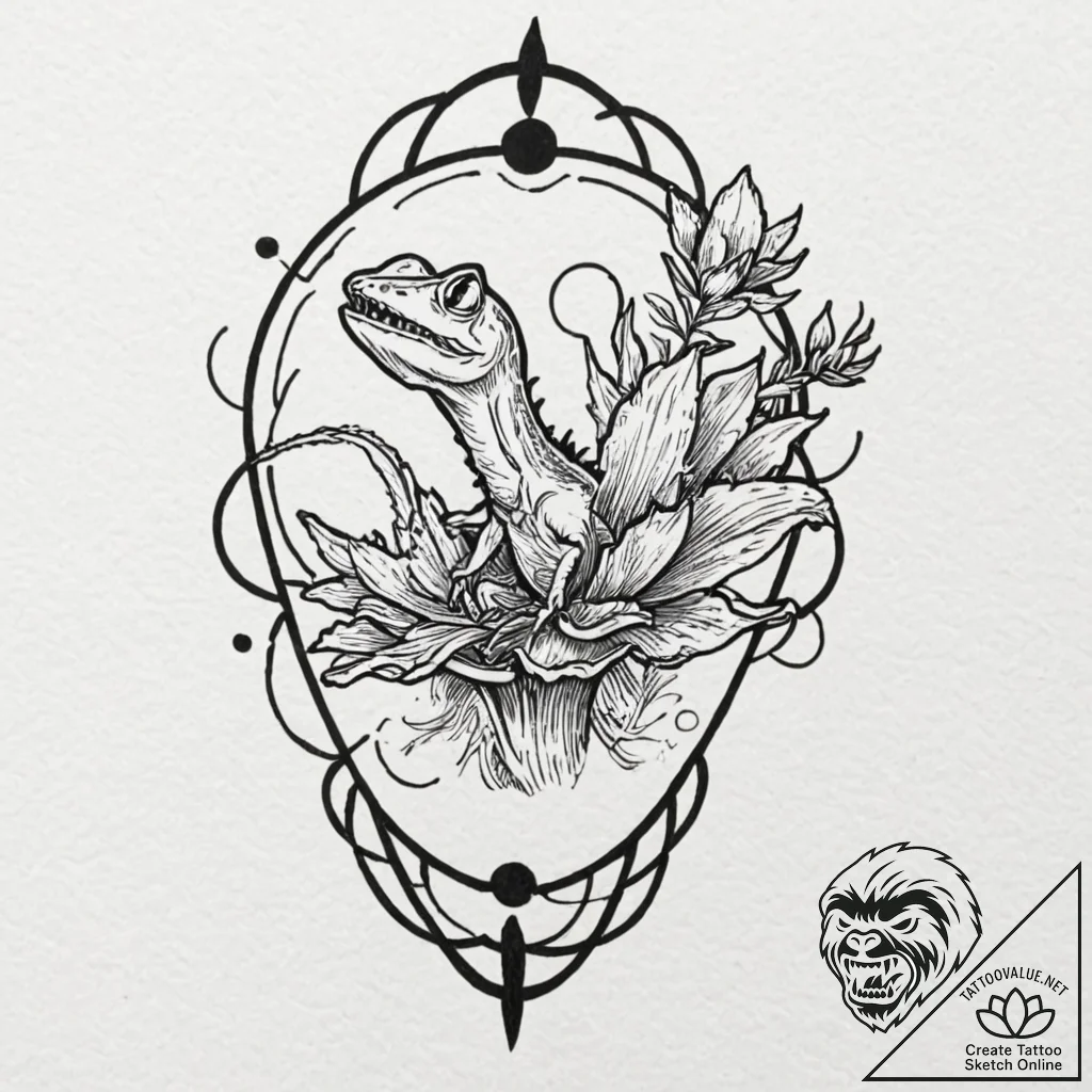Venus flytrap with teeth of metal, snapping s... - tattoo sketch (№1752304350_0, 12.07.2025 07:12) — tattoovalue.net