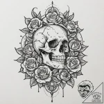 Night serpent crowned with thorns, tattoo dra… – tattoo sketch (№1752305434_0, 12.07.2025 07:30) — tattoovalue.net