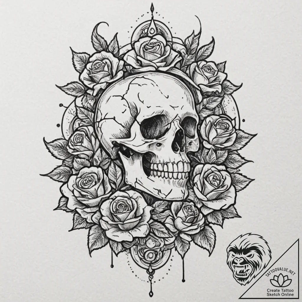 Night serpent crowned with thorns, tattoo dra... - tattoo sketch (№1752305434_0, 12.07.2025 07:30) — tattoovalue.net