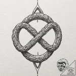 Infinity symbol intertwined with a wedding ba… – tattoo sketch (№1752306184_0, 12.07.2025 07:43) — tattoovalue.net