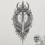 Dagger piercing void sigil, concept art for t… – tattoo sketch (№1752307277_0, 12.07.2025 08:01) — tattoovalue.net