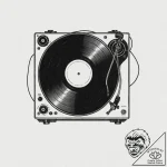 Vinyl record on a turntable – tattoo sketch (№1752307703_0, 12.07.2025 08:08) — tattoovalue.net