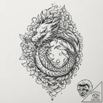 Caduceus, tattoo drawing outline, irezumi jap… – tattoo sketch (№1752307870_0, 12.07.2025 08:11) — tattoovalue.net