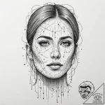 Binary code raining down to form a ghostly hu… – tattoo sketch (№1752309051_0, 12.07.2025 08:30) — tattoovalue.net