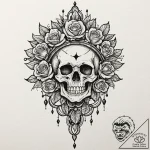 Onyx blade crowned with bone, tattoo sketch d… – tattoo sketch (№1752309137_0, 12.07.2025 08:32) — tattoovalue.net