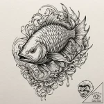 Fighting fish (beta) with fins like silk robe… – tattoo sketch (№1752309473_0, 12.07.2025 08:37) — tattoovalue.net
