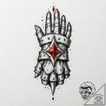 A medieval knight’s gauntlet, tattoo drawing… – tattoo sketch (№1752311410_0, 12.07.2025 09:10) — tattoovalue.net