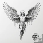 Icarus with melting wings – tattoo sketch (№1752311494_0, 12.07.2025 09:11) — tattoovalue.net