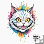 The cheshire cat’s grin (is there, but can be… – tattoo sketch (№1752313169_0, 12.07.2025 09:39) — tattoovalue.net
