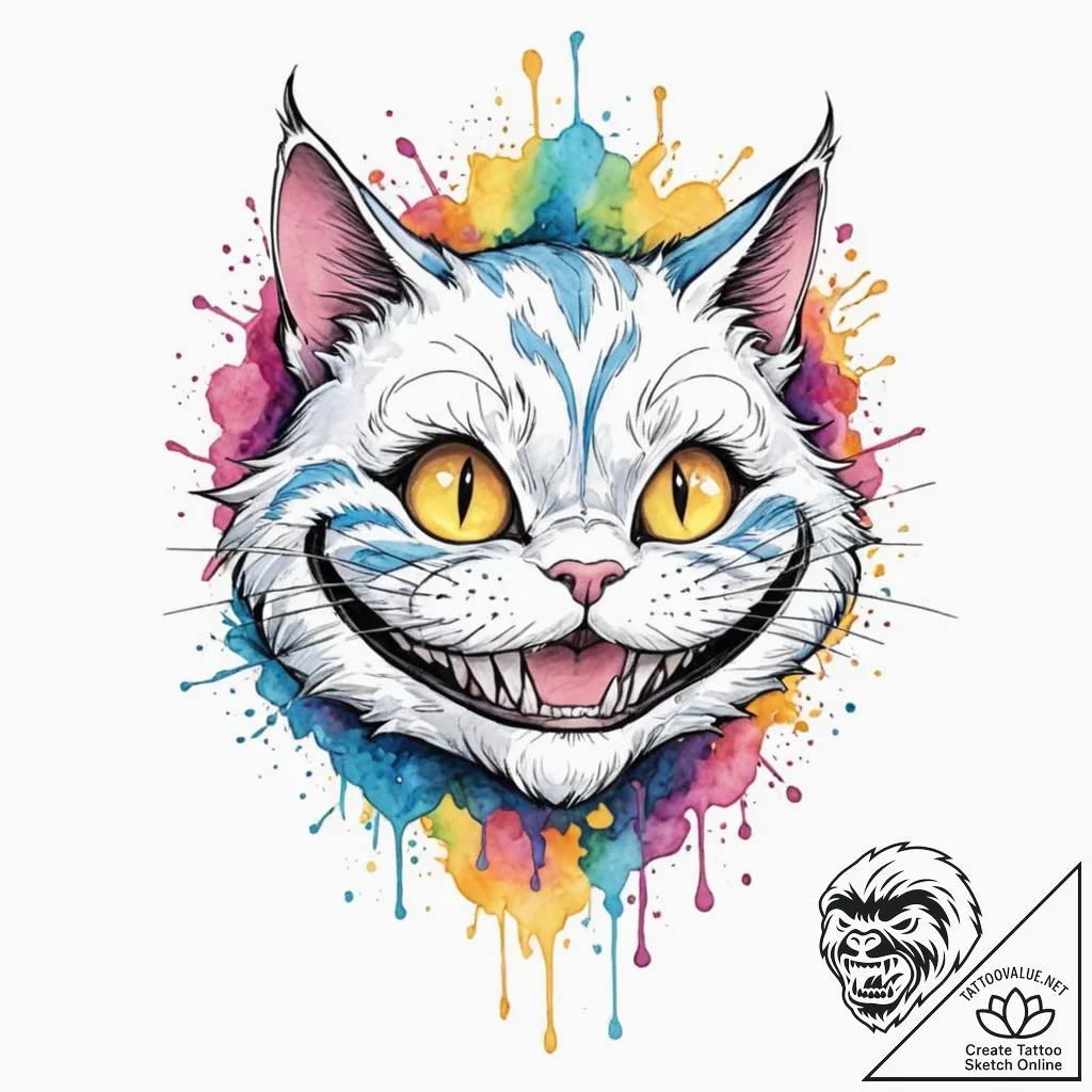 The cheshire cat's grin (is there, but can be... - tattoo sketch (№1752313169_0, 12.07.2025 09:39) — tattoovalue.net