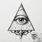 Pyramid eye watching from void, tattoo flash… – tattoo sketch (№1752313338_0, 12.07.2025 09:42) — tattoovalue.net