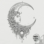 Graven blade beneath spectral moon, artistic… – tattoo sketch (№1752313506_0, 12.07.2025 09:45) — tattoovalue.net