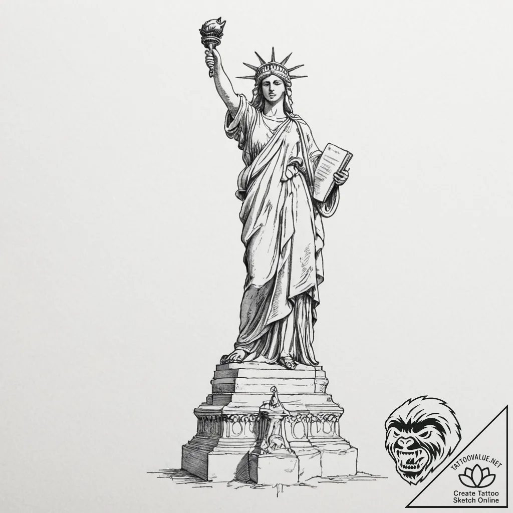 Motherland (statue) - tattoo sketch (№1752313672_0, 12.07.2025 09:47) — tattoovalue.net