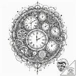 Time traveler’s watch, with multiple dials fo… – tattoo sketch (№1752314253_0, 12.07.2025 09:57) — tattoovalue.net