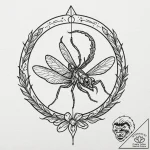 Mantis claw beneath celestial eye, artistic t… – tattoo sketch (№1752314338_0, 12.07.2025 09:58) — tattoovalue.net