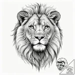 Lion – tattoo sketch (№1752314503_0, 12.07.2025 10:01) — tattoovalue.net