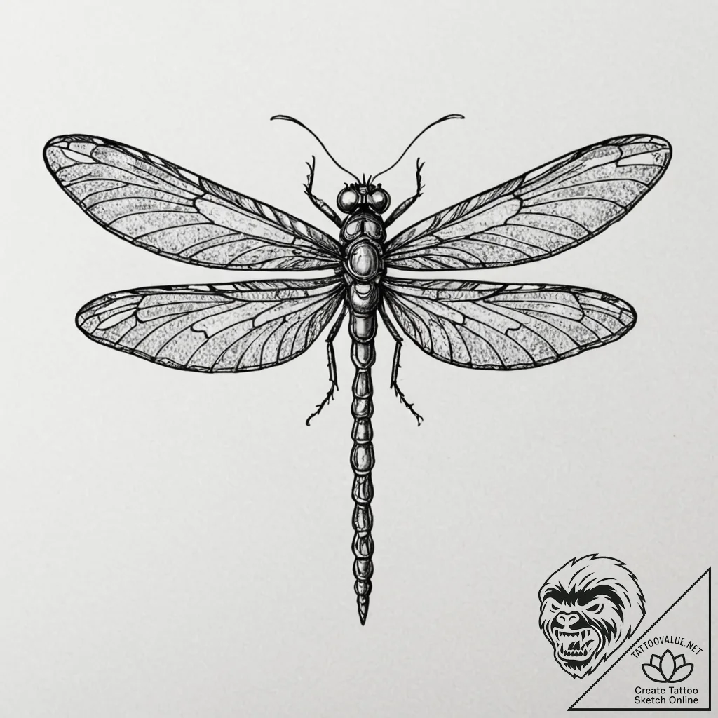 Mechanical dragonfly, tattoo flash sheet desi... - tattoo sketch (№1752314586_0, 12.07.2025 10:03) — tattoovalue.net