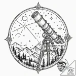 An astronomical observatory dome opening to r… – tattoo sketch (№1752315929_0, 12.07.2025 10:25) — tattoovalue.net