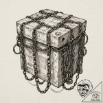 Puzzle box bound with chains, tattoo drawing… – tattoo sketch (№1752316177_0, 12.07.2025 10:29) — tattoovalue.net