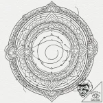 Ivory serpent through celestial ring, tattoo… – tattoo sketch (№1752316261_0, 12.07.2025 10:31) — tattoovalue.net
