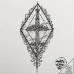 Kite trapped in bone spire, tattoo drawing ou… – tattoo sketch (№1752316344_0, 12.07.2025 10:32) — tattoovalue.net