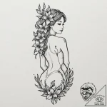 Woman’s back with a spine depicted as a bloom… – tattoo sketch (№1752316845_0, 12.07.2025 10:40) — tattoovalue.net