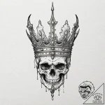 Ivory relic crowned in bone, tattoo line art,… – tattoo sketch (№1752316929_0, 12.07.2025 10:42) — tattoovalue.net