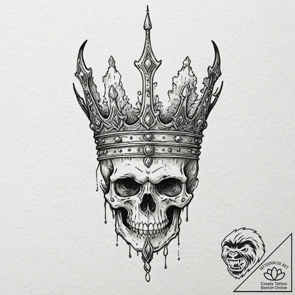 Ivory relic crowned in bone, tattoo line art,... - tattoo sketch (№1752316929_0, 12.07.2025 10:42) — tattoovalue.net