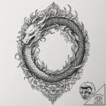 Ashen serpent emerging from cracked stone, ta… – tattoo sketch (№1752317932_0, 12.07.2025 10:58) — tattoovalue.net