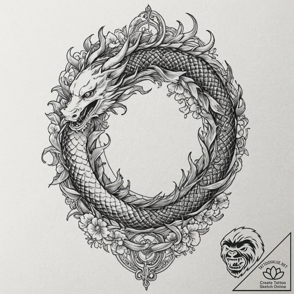Ashen serpent emerging from cracked stone, ta... - tattoo sketch (№1752317932_0, 12.07.2025 10:58) — tattoovalue.net