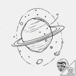 Planet earth with a ring like saturn, tattoo… – tattoo sketch (№1752318016_0, 12.07.2025 11:00) — tattoovalue.net