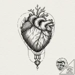 A hot air balloon made from a stitched-togeth… – tattoo sketch (№1752319075_0, 12.07.2025 11:17) — tattoovalue.net