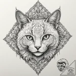 Black cat, tattoo sketch design, dotwork shad… – tattoo sketch (№1752319154_0, 12.07.2025 11:19) — tattoovalue.net
