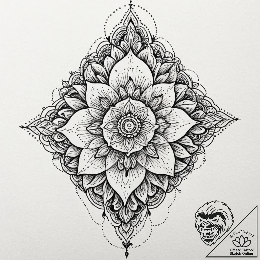 Mantras, tattoo line art, highly detailed, in... - tattoo sketch (№1752319755_0, 12.07.2025 11:29) — tattoovalue.net