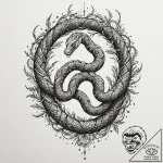 Barbed serpent coiling tree trunk, concept ar… – tattoo sketch (№1752320589_0, 12.07.2025 11:43) — tattoovalue.net